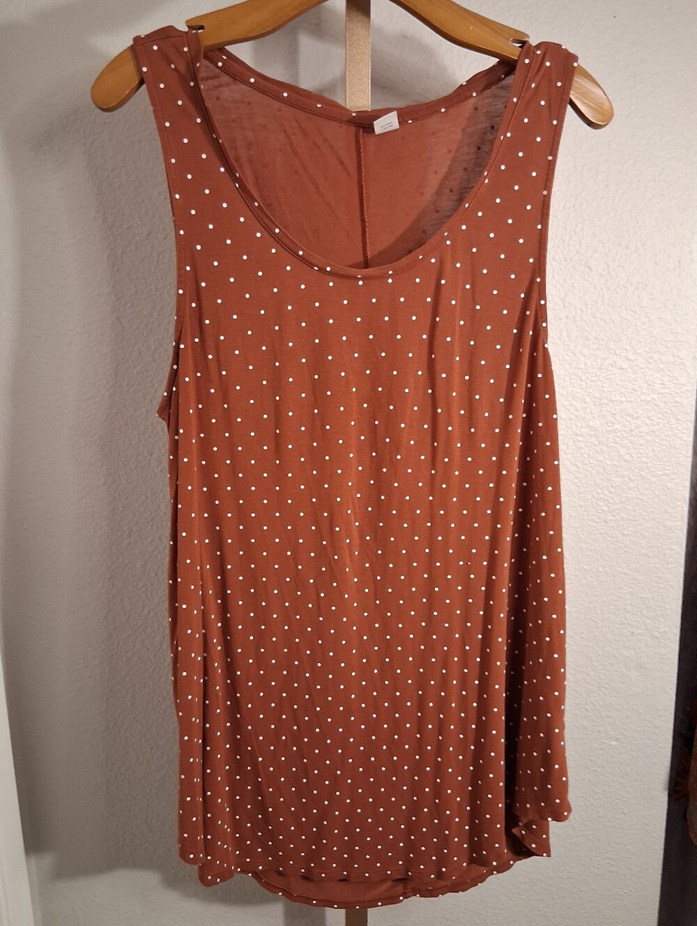 Old Navy Luxe Rust Polka Dot Tank Top Medium